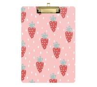 Kcldeci Carrots and White Dots on A Pink Acrylic Clipboards Standard A4 Letter Size Clip Board for Classroom School and Office Use for Kids Student Teacher Gold 12x9in