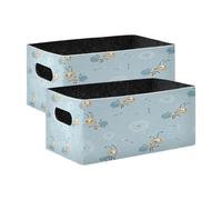 Kcldeci Cartoon Ants Dandelions 2 Pack Storage Baskets for Organizing,Sturdy Foldable Storage Bins Organizer for Shelves Closet Nursery