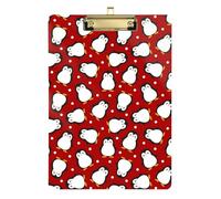 Kcldeci Cartoon Cute Penguin with Snow Acrylic Clipboards Standard Letter A4 Size Clipboards for Classroom, Teacher Women Clip Board Office School Supplies Silver 12x9in