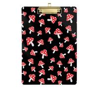 Kcldeci Cartoon Forest Mushrooms Acrylic Clipboards Standard Letter A4 Size Clipboards for Classroom, Teacher Women Clip Board Office School Supplies Silver 12x9in