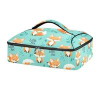 Kcldeci Cartoon Foxes Insulated Thermal Food Carrier Insulated Casserole Carrier for Hot or Cold Food, Insulated Tote Bag for Potluck Cookouts Parties Picnic,Lasagna Lugger