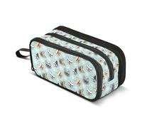 Kcldeci Cartoon French Bulldog Face Pencil Case Large Capacity Pencil Pouch Pen Bag for Office School Teen Girl Boy Men Women Adult