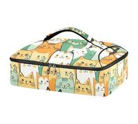 Kcldeci Cat Pattern Insulated Thermal Food Carrier Insulated Casserole Carrier for Hot or Cold Food, Insulated Tote Bag for Potluck Cookouts Parties Picnic,Lasagna Lugger