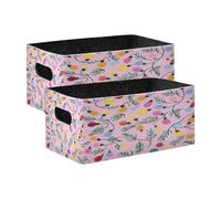 Kcldeci Christmas Lights Fir Branch 2 Pack Storage Baskets for Organizing,Sturdy Foldable Storage Bins Organizer for Shelves Closet Nursery