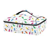 Kcldeci Christmas Lights Snowflake Insulated Thermal Food Carrier Insulated Casserole Carrier for Hot or Cold Food, Insulated Tote Bag for Potluck Cookouts Parties Picnic,Lasagna Lugger