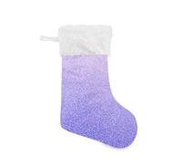 Kcldeci Christmas Stockings 17 inch Ombre Purple Glitter Xmas Stockings Fireplace Hanging Stockings for Family Christmas Decoration