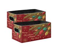 Kcldeci Christmas Tree Branch 2 Pack Storage Baskets for Organizing,Sturdy Foldable Storage Bins Organizer for Shelves Closet Nursery