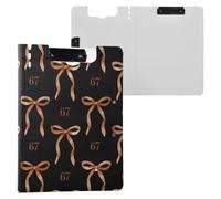 Kcldeci Clipboard Folder,67 Ribbon Bows Brown A4 Foldable Clipboards File Folder Flip Writing Pad for Memo Form Document & School Office Work