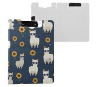 Kcldeci Clipboard Folder,Alpaca Sunflower A4 Foldable Clipboards File Folder Flip Writing Pad for Memo Form Document & School Office Work