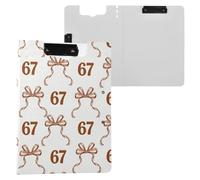Kcldeci Clipboard Folder,Brown 67 Ribbon Bows A4 Foldable Clipboards File Folder Flip Writing Pad for Memo Form Document & School Office Work