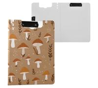 Kcldeci Clipboard Folder,Brown Mushrooms A4 Foldable Clipboards File Folder Flip Writing Pad for Memo Form Document & School Office Work