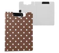 Kcldeci Clipboard Folder,Brown Polka Dots A4 Foldable Clipboards File Folder Flip Writing Pad for Memo Form Document & School Office Work