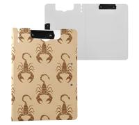 Kcldeci Clipboard Folder,Brown Scorpion A4 Foldable Clipboards File Folder Flip Writing Pad for Memo Form Document & School Office Work