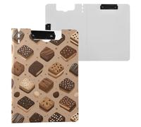 Kcldeci Clipboard Folder,Cartoon Chocolate A4 Foldable Clipboards File Folder Flip Writing Pad for Memo Form Document & School Office Work