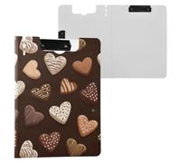 Kcldeci Clipboard Folder,Chocolate Hearts A4 Foldable Clipboards File Folder Flip Writing Pad for Memo Form Document & School Office Work