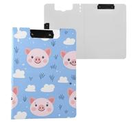 Kcldeci Clipboard Folder,Cute Pink Pig Face A4 Foldable Clipboards File Folder Flip Writing Pad for Memo Form Document & School Office Work