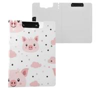 Kcldeci Clipboard Folder,Cute Pink Pig Pattern A4 Foldable Clipboards File Folder Flip Writing Pad for Memo Form Document & School Office Work