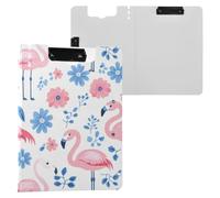 Kcldeci Clipboard Folder,Flamingo Flower Leaves A4 Foldable Clipboards File Folder Flip Writing Pad for Memo Form Document & School Office Work