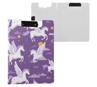 Kcldeci Clipboard Folder,Flying Unicorn and Star A4 Foldable Clipboards File Folder Flip Writing Pad for Memo Form Document & School Office Work