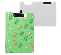 Kcldeci Clipboard Folder,Gummy Bear and Star A4 Foldable Clipboards File Folder Flip Writing Pad for Memo Form Document & School Office Work