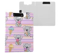 Kcldeci Clipboard Folder,Kawaii Koala with an Ice Cream A4 Foldable Clipboards File Folder Flip Writing Pad for Memo Form Document & School Office Work