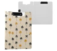 Kcldeci Clipboard Folder,Palm Tree Brown A4 Foldable Clipboards File Folder Flip Writing Pad for Memo Form Document & School Office Work