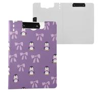 Kcldeci Clipboard Folder,Penguin Ribbon Bows A4 Foldable Clipboards File Folder Flip Writing Pad for Memo Form Document & School Office Work