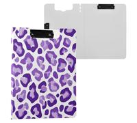 Kcldeci Clipboard Folder,Purple Leopard Print A4 Foldable Clipboards File Folder Flip Writing Pad for Memo Form Document & School Office Work