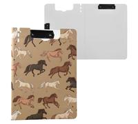 Kcldeci Clipboard Folder,Running Horse Brown A4 Foldable Clipboards File Folder Flip Writing Pad for Memo Form Document & School Office Work