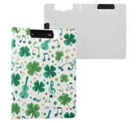 Kcldeci Clipboard Folder,Shamrock Music Notes A4 Foldable Clipboards File Folder Flip Writing Pad for Memo Form Document & School Office Work
