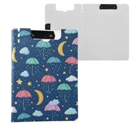 Kcldeci Clipboard Folder,Umbrella Star Moon1 A4 Foldable Clipboards File Folder Flip Writing Pad for Memo Form Document & School Office Work