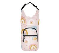 Kcldeci Cloud and Rainbow in The Sky Water Bottle Holder with Strap Carrier Sling Bag with Phone Pocket Water Bottle Sleeve for Men Women Hiking Camping Travelling