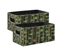 Kcldeci Clovers A Hat Gold Stripes 2 Pack Storage Baskets for Organizing,Sturdy Foldable Storage Bins Organizer for Shelves Closet Nursery