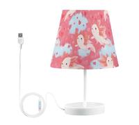 Kcldeci Cute Axolotls Flying in The Sky Bedside Table Lamp for Bedroom Farmhouse Lamps for Living Room Night Light for End Table Entryway M