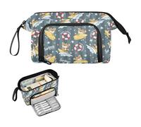 Kcldeci Cute Bear Surfing Cartoon Pencil Case for Boys Girls, Adult Big Pencil Bag with Zipper, Teens Large Storage Pencil Box for School Office