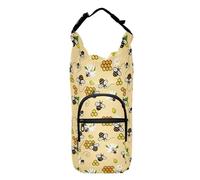 Kcldeci Cute Bees Honey Insulated Water Bottle Carrier Bag, Sling Bag Sleeve Pouch Holder with Strap for Travelling, Hiking, Camping
