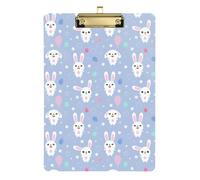 Kcldeci Cute Bunnies on Purple Easter Acrylic Clipboards Standard Letter A4 Size Clipboards for Classroom, Teacher Women Clip Board Office School Supplies Gold 12x9in