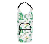 Kcldeci Cute Crocodiles Insulated Water Bottle Carrier Bag, Sling Bag Sleeve Pouch Holder with Strap for Travelling, Hiking, Camping