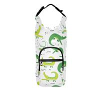 Kcldeci Cute Crocodiles Wild Animal Insulated Water Bottle Carrier Bag, Sling Bag Sleeve Pouch Holder with Strap for Travelling, Hiking, Camping