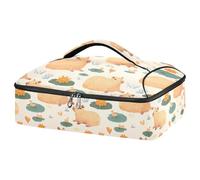 Kcldeci Cute Duck Capybaras Insulated Thermal Food Carrier Insulated Casserole Carrier for Hot or Cold Food, Insulated Tote Bag for Potluck Cookouts Parties Picnic,Lasagna Lugger