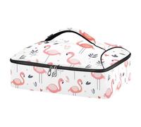 Kcldeci Cute Flamingo Insulated Thermal Food Carrier Insulated Casserole Carrier for Hot or Cold Food, Insulated Tote Bag for Potluck Cookouts Parties Picnic,Lasagna Lugger