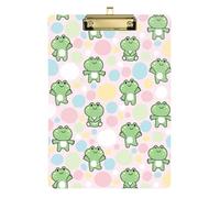 Kcldeci Cute Frog in Various Poses Acrylic Clipboards Standard A4 Letter Size Clip Board for Classroom School and Office Use for Kids Student Teacher Gold 12x9in