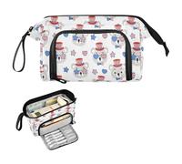 Kcldeci Cute Little Koala USA Patriotic Hat Pencil Case for Boys Girls, Adult Big Pencil Bag with Zipper, Teens Large Storage Pencil Box for School Office