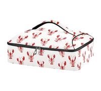 Kcldeci Cute Lobster Pattern Insulated Thermal Food Carrier Insulated Casserole Carrier for Hot or Cold Food, Insulated Tote Bag for Potluck Cookouts Parties Picnic,Lasagna Lugger