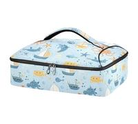 Kcldeci Cute Sea Creatures Insulated Thermal Food Carrier Insulated Casserole Carrier for Hot or Cold Food, Insulated Tote Bag for Potluck Cookouts Parties Picnic,Lasagna Lugger