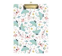 Kcldeci Cute Squid Fish Stingray Acrylic Clipboards Standard Letter A4 Size Clipboards for Classroom, Teacher Women Clip Board Office School Supplies Gold 12x9in