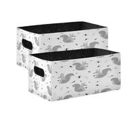 Kcldeci Cute Squirrel and Ants 2 Pack Storage Baskets for Organizing,Sturdy Foldable Storage Bins Organizer for Shelves Closet Nursery