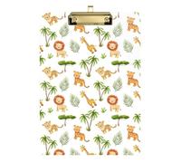 Kcldeci Cute Tiger and Lion in Cartoon Style Acrylic Clipboards Standard Letter A4 Size Clipboards for Classroom, Teacher Women Clip Board Office School Supplies Silver 12x9in