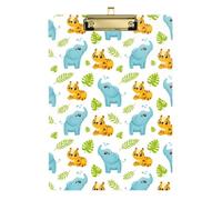 Kcldeci Cute Tiger Elephant and Palm Leaves Acrylic Clipboards Standard Letter A4 Size Clipboards for Classroom, Teacher Women Clip Board Office School Supplies Gold 12x9in
