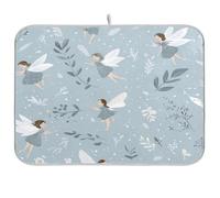 Kcldeci Dish Drying Mat for Kitchen Counter, Gray Forest Fairies Absorbent Dish Drainer Dish Drying Pad for Countertops,Sinks,Draining Racks 18x24in